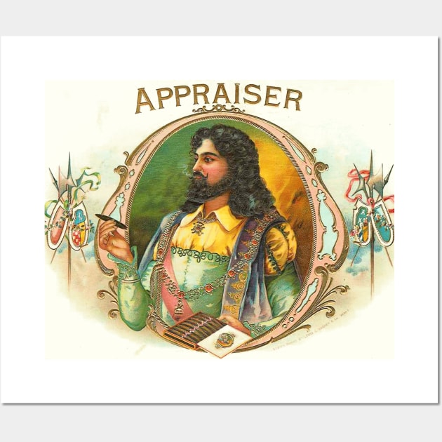 Appraiser - Vintage Cigar Box Illustration Wall Art by Naves